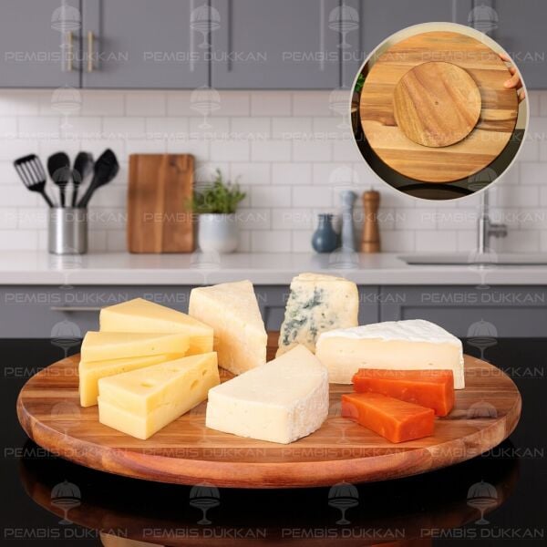 AKASYA 36CM ROTTO, DÖNER MEKANİZMALI PEYNİR TABAĞI (8B54)