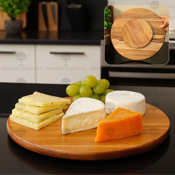 AKASYA 31CM ROTTO, DÖNER MEKANİZMALI PEYNİR TABAĞI (8B52)