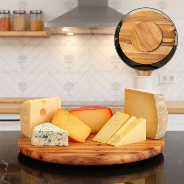 AKASYA 31CM ROTTO, DÖNER MEKANİZMALI PEYNİR TABAĞI (8B52)