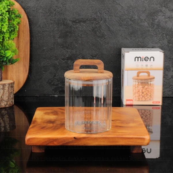 NOVA 650ML AKASYA KAPAKLI, ÇİZGİLİ KAVANOZ (BOR070)