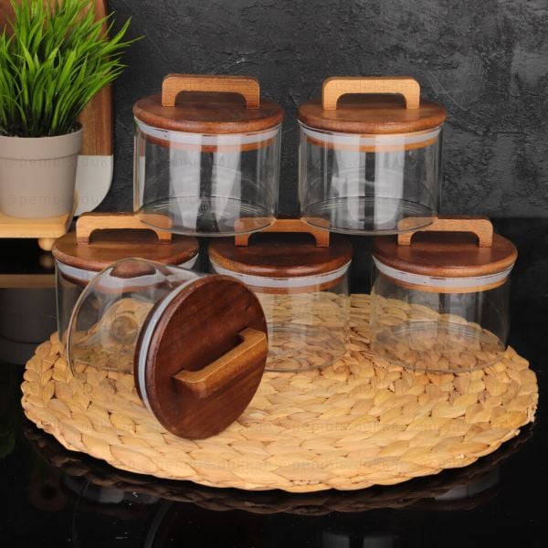 6LI AKASYA YUVARLAK CAM KAVANOZ 460ML