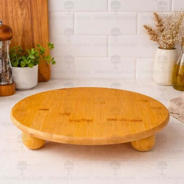BAMBU 32CM MİNA BÜYÜK TOP AYAKLI, PEYNİR TABAĞI & SUNUM STAND (1092)