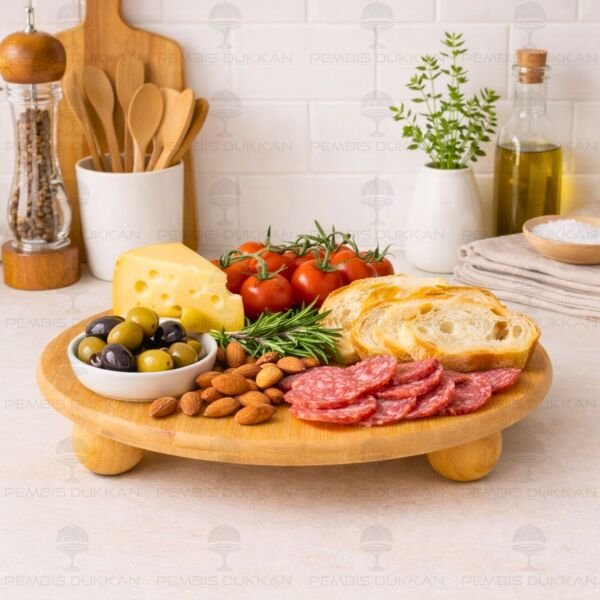 BAMBU 32CM MİNA BÜYÜK TOP AYAKLI, PEYNİR TABAĞI & SUNUM STAND (1092)