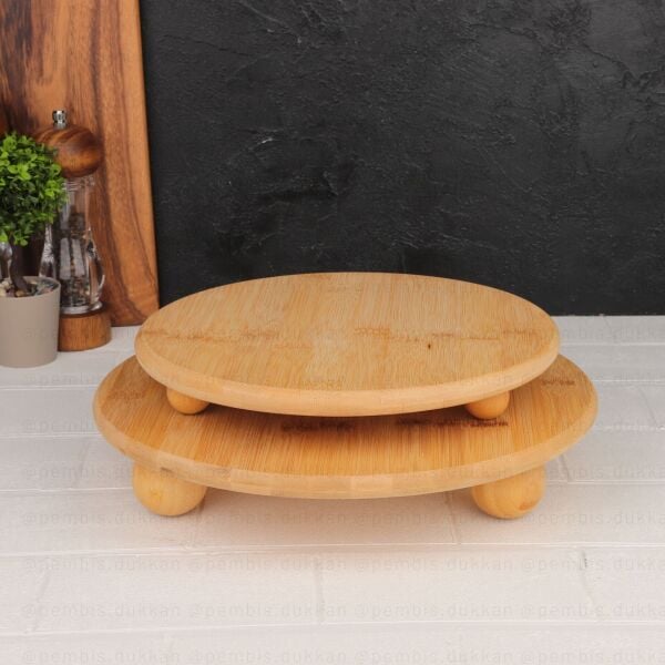 BAMBU 32CM MİNA BÜYÜK TOP AYAKLI, PEYNİR TABAĞI & SUNUM STAND (1092)