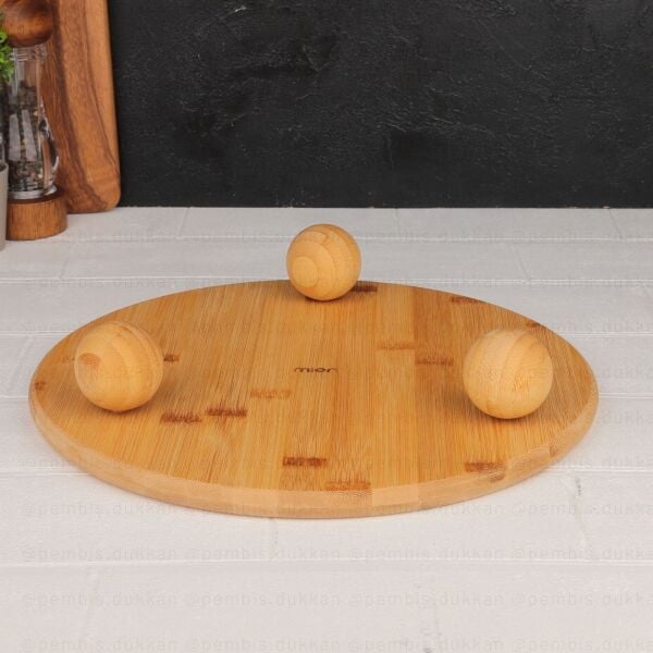 BAMBU 32CM MİNA BÜYÜK TOP AYAKLI, PEYNİR TABAĞI & SUNUM STAND (1092)