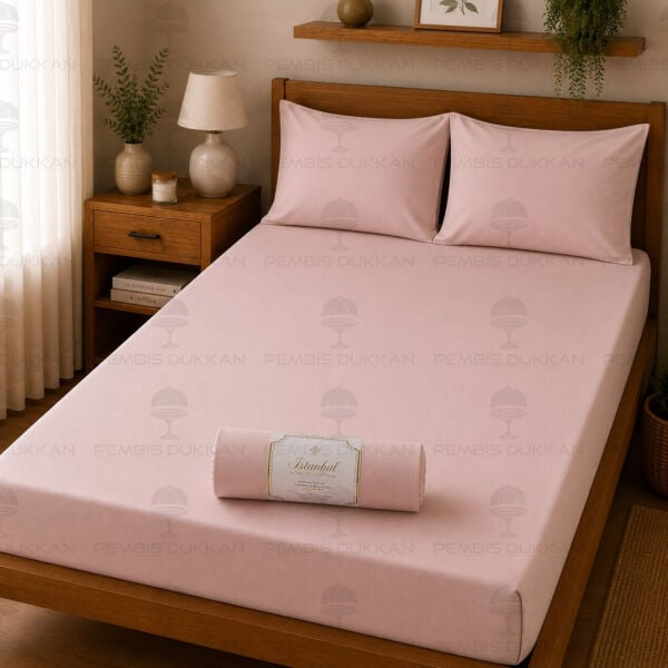Ranforce Fitted Lastikli Çarşaf Set 160 X 200cm - Pudra