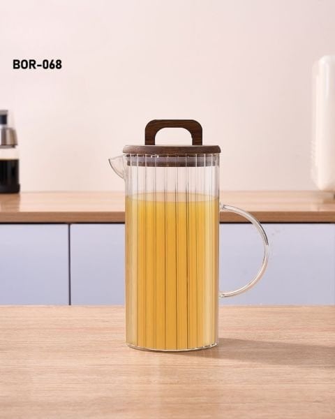 AKASYA KAPAKLI BOROSİLİKAT CAM SÜRAHİ 1300ML (BOR 068)