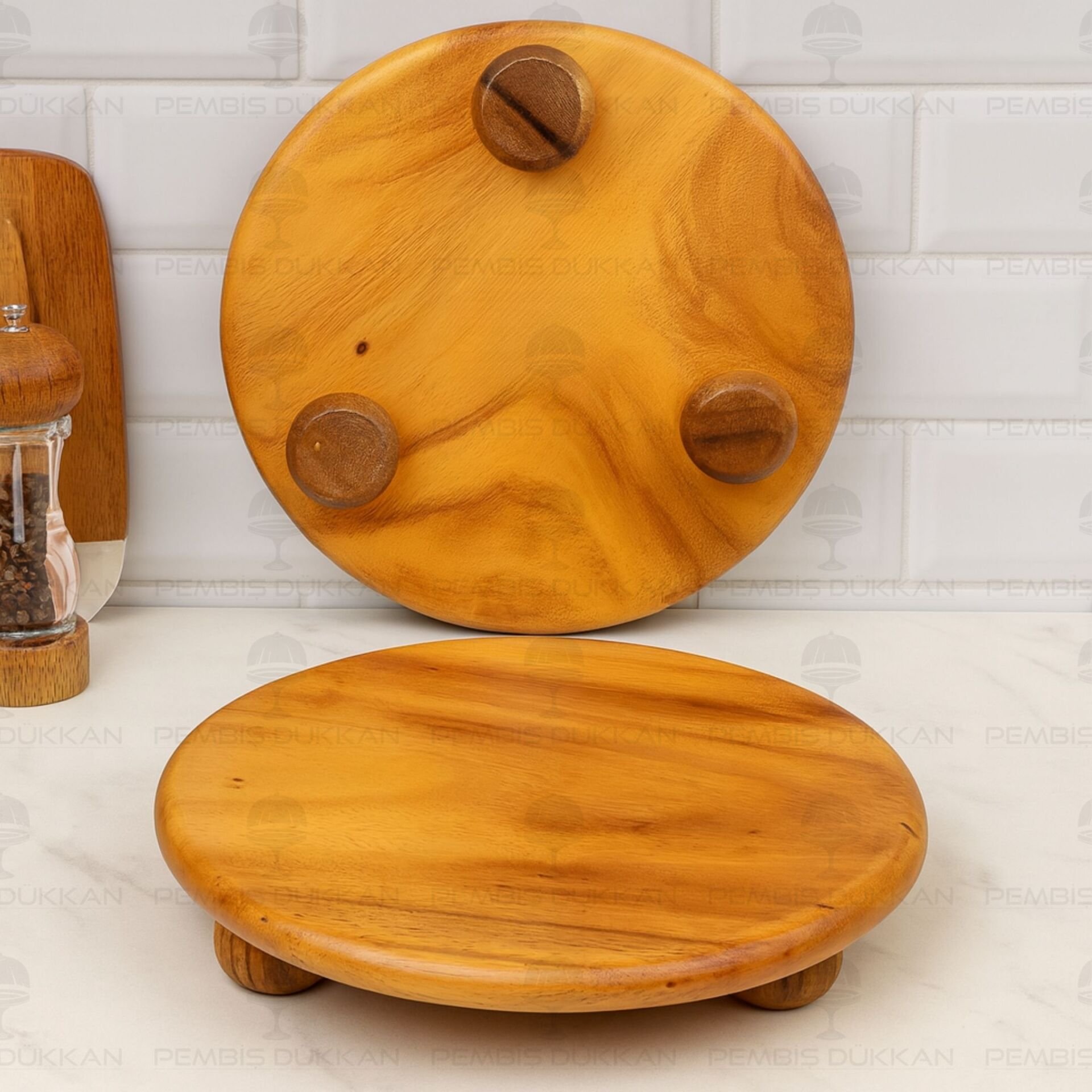 FİLİPİN AKASYASI 30CM BÜYÜK TOP AYAKLI, PEYNİR TABAĞI & SUNUM STAND (AKS142)