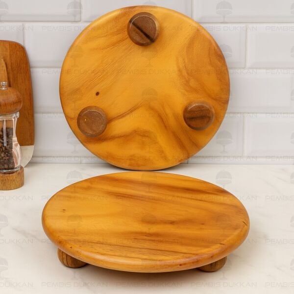 FİLİPİN AKASYASI 30CM BÜYÜK TOP AYAKLI, PEYNİR TABAĞI & SUNUM STAND (AKS142)