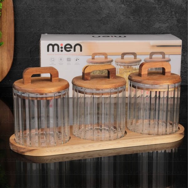 3LÜ İZY AKASYA KAPAKLI TEZGAH ÜSTÜ KOMBİN SET (BOR067)