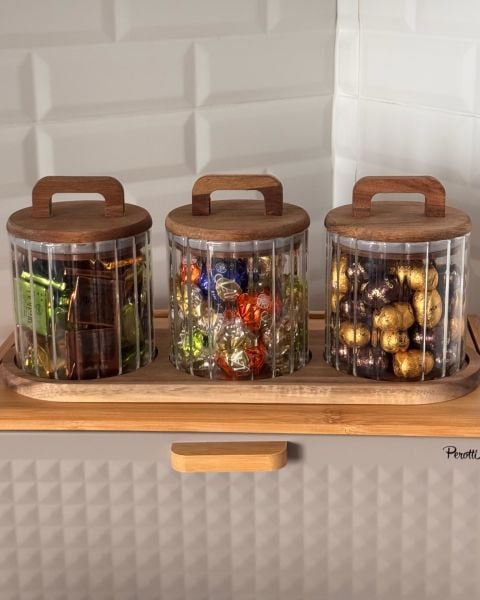 3LÜ İZY AKASYA KAPAKLI TEZGAH ÜSTÜ KOMBİN SET (BOR067)