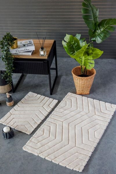 HCW PLAİD PASPAS SETİ BEJ / 40x60-60x100CM