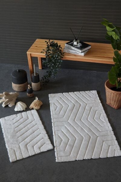 HCW PLAİD PASPAS SETİ EKRU / 40x60-60x100CM