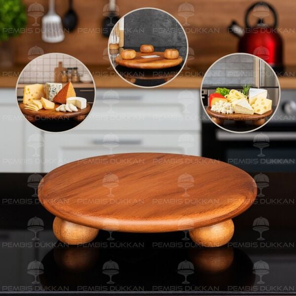 FİLİPİN AKASYASI 25CM KÜÇÜK TOP AYAKLI, PEYNİR TABAĞI & SUNUM STAND (AKS143)