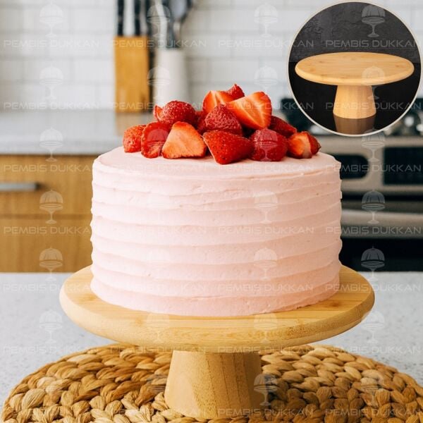 BAMBU 25CM AYAKLI SUNUM & KEK, PASTA STANDI (959)