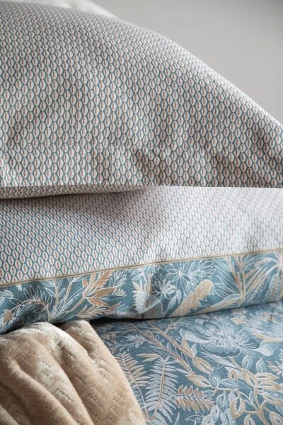 TAMMY BEJ ÇİFT KİŞİLİK YATAK ÖRTÜLÜ NEVRESİMLİ SET