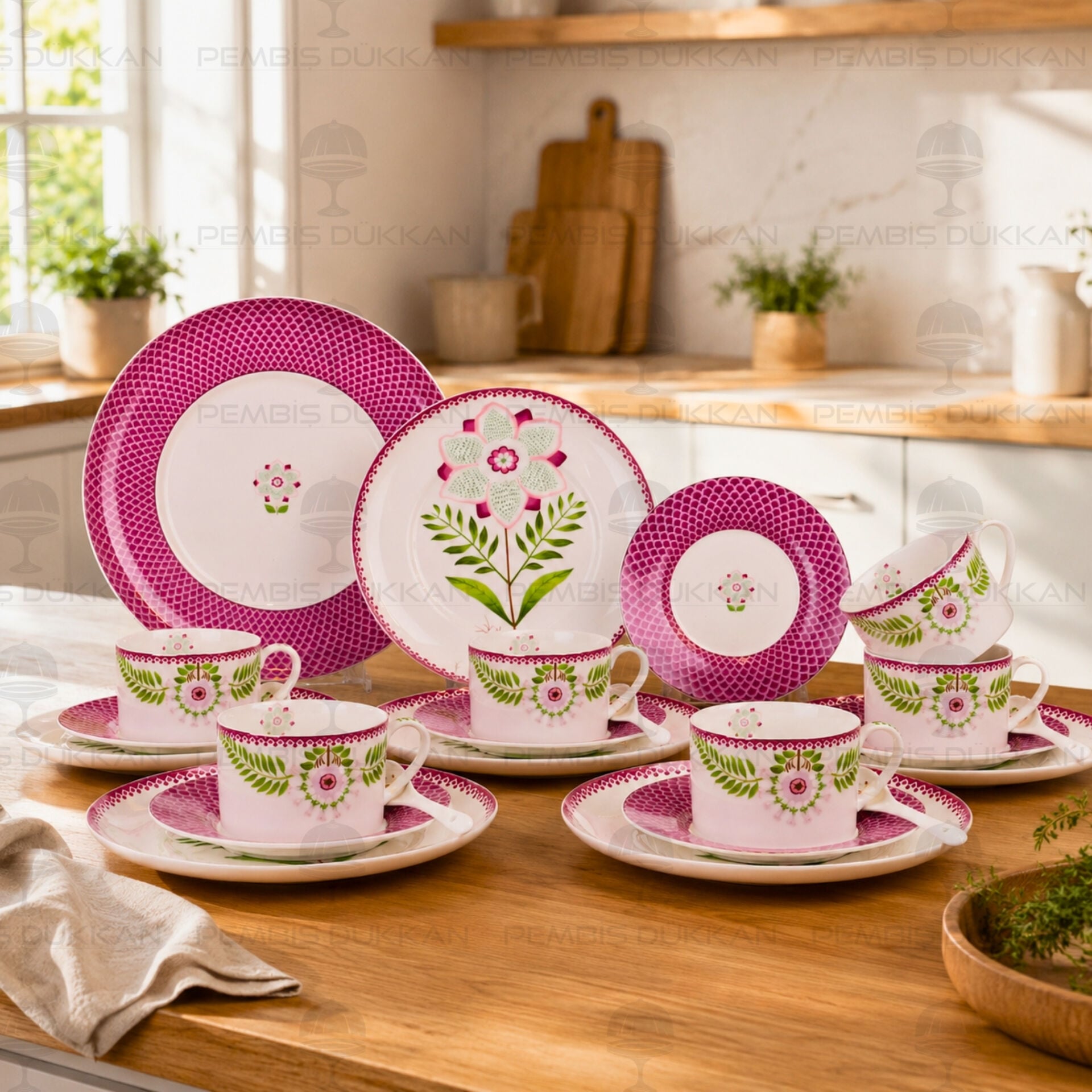 25 Parça Single Flower İkram Seti