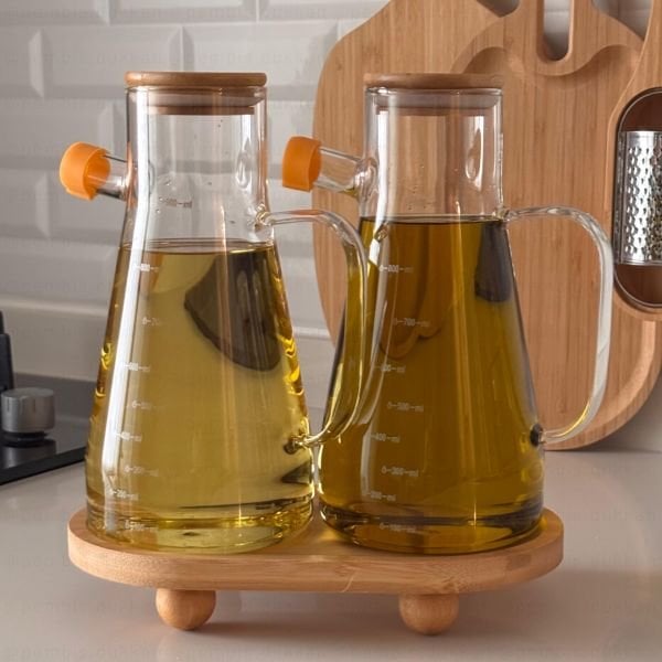 Bambu Altlıklı, 2li Serenit Bambu Yağdanlık Set (1113 + 1094)