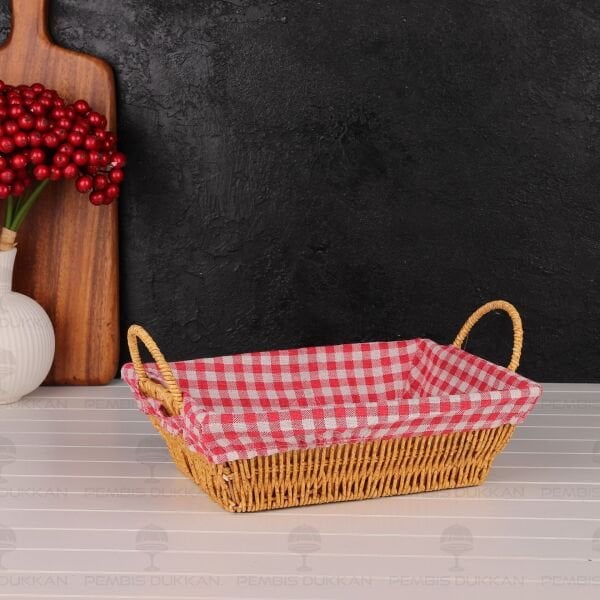 DİKDÖRTGEN RATTAN BEZLİ EKMEKLİK (9T12)