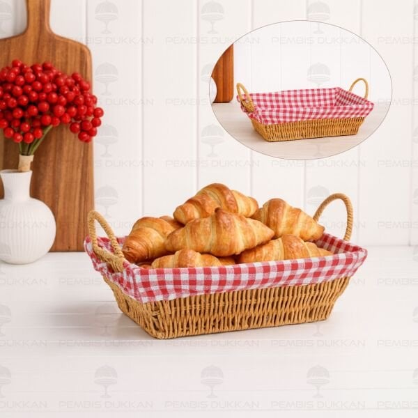 DİKDÖRTGEN RATTAN BEZLİ EKMEKLİK (9T12)