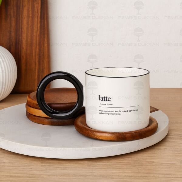 1 ADET AKASYA KUPA & BARDAK ALTLIĞI (7B221)