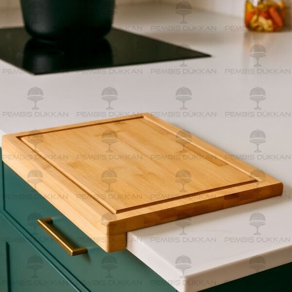 MN BAMBU DİKDÖRTGEN TEZGAH KENARI KESME TAHTASI (713)