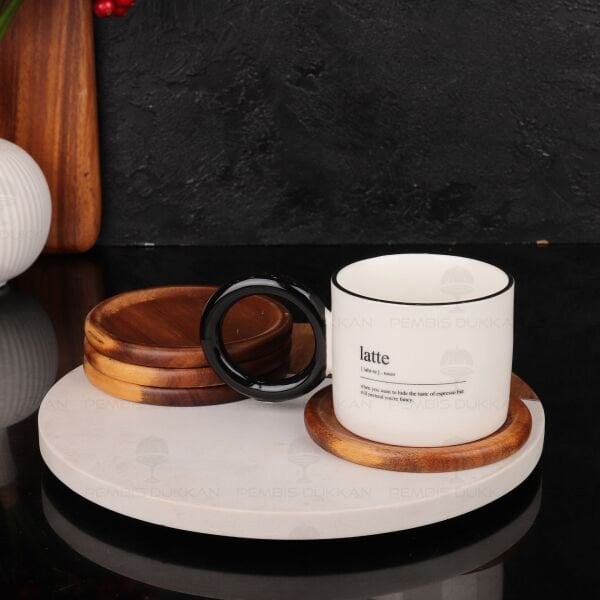 1 ADET AKASYA KUPA & BARDAK ALTLIĞI (7B221)