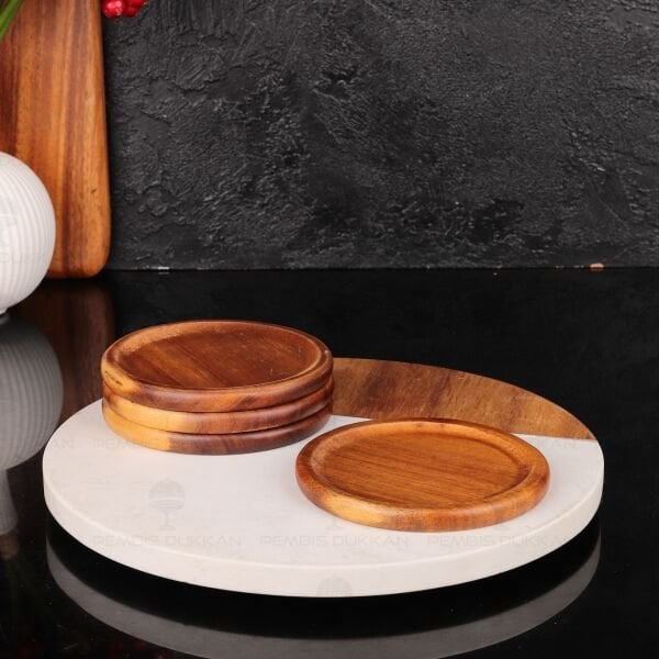 1 ADET AKASYA KUPA & BARDAK ALTLIĞI (7B221)