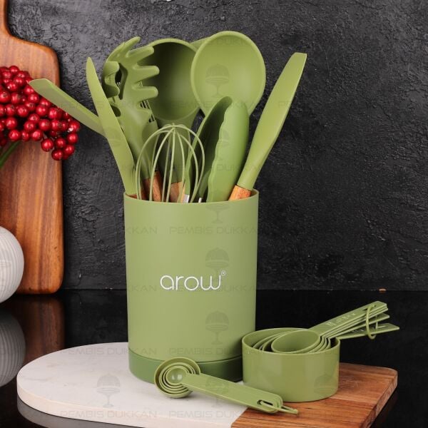 YEŞİL MAYLİS 22 PARÇA, AKASYA SAPLI SİLİKON SET