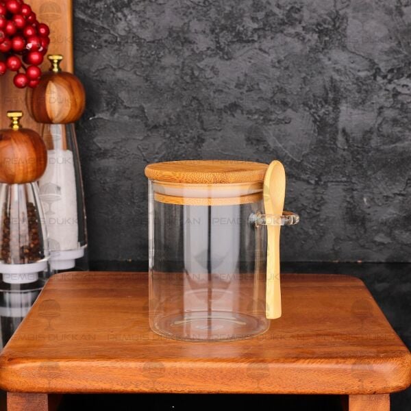 400 Ml Yuvarlak Kaşıklı Baharatlık & Tuz Kabı (0109)