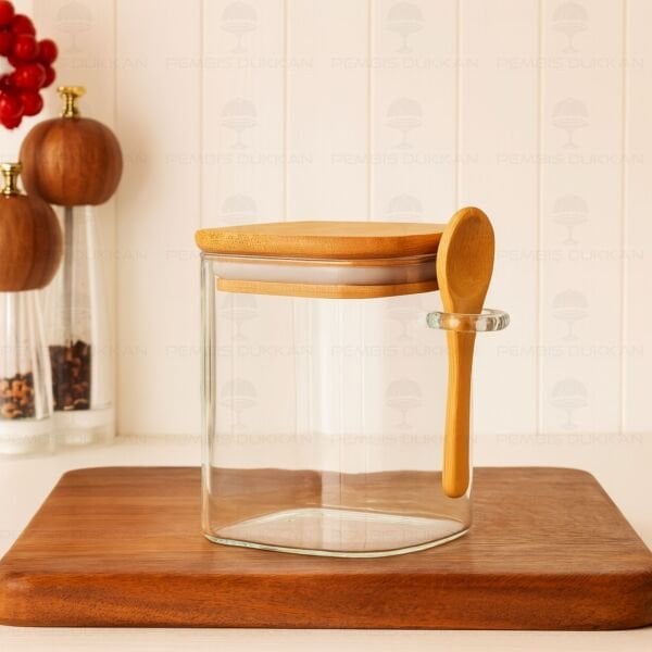 450 ML KARE KAŞIKLI BAHARATLIK & TUZ KABI (0107)