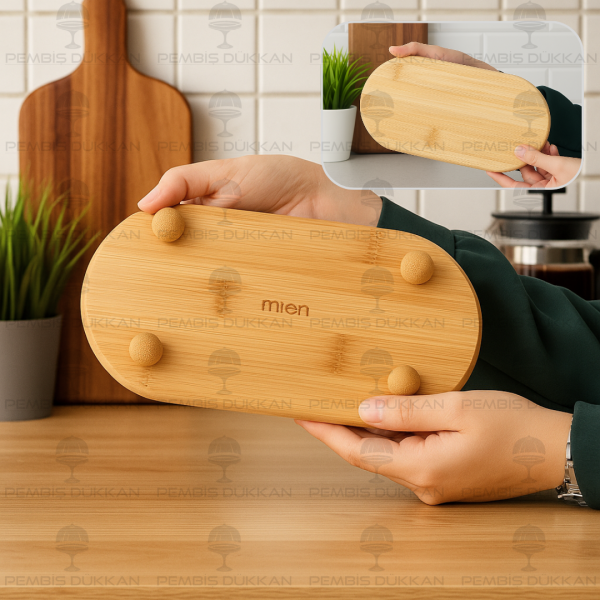 BAMBU OVAL TOP AYAKLI İNCE YAĞDANLIK ALTLIĞI (1S26)