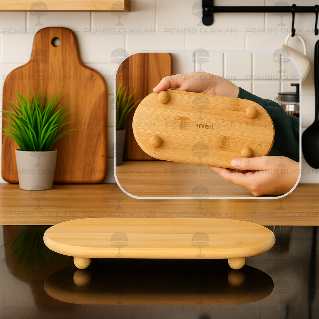 BAMBU OVAL TOP AYAKLI İNCE YAĞDANLIK ALTLIĞI (1S26)