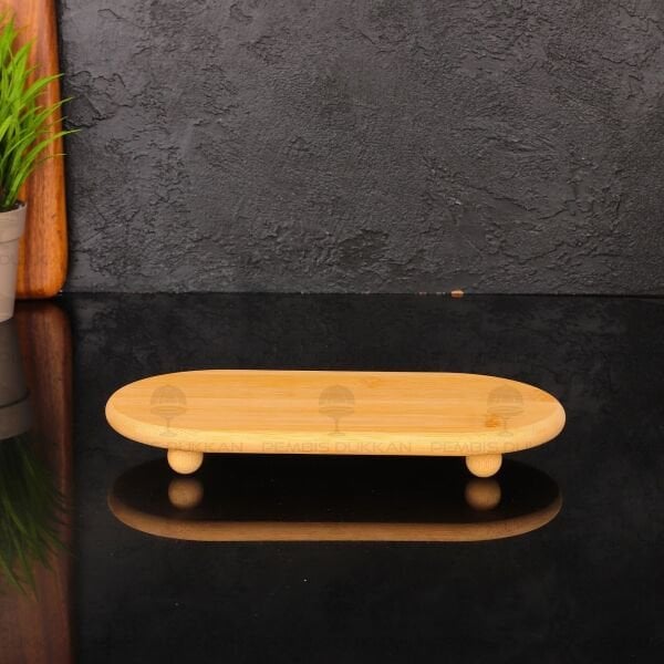 BAMBU OVAL TOP AYAKLI İNCE YAĞDANLIK ALTLIĞI (1526)