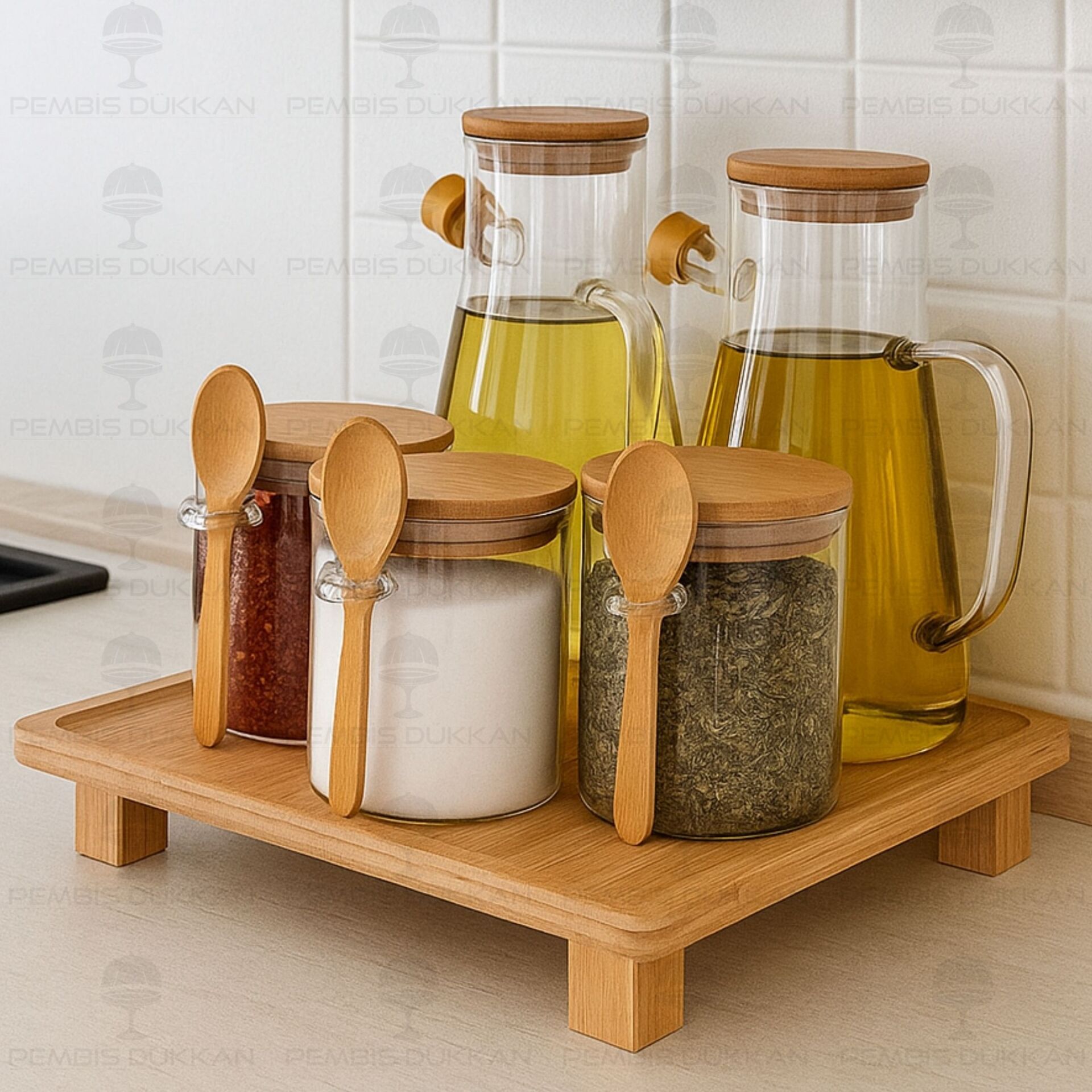 5Lİ KARE STANDLI, OCAK YANI YAĞDANLIK KOMBİN SET NO1