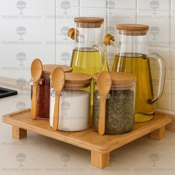 5Lİ KARE STANDLI, OCAK YANI YAĞDANLIK KOMBİN SET NO1