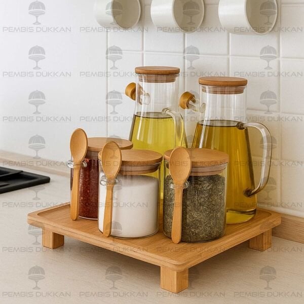 5Lİ KARE STANDLI, OCAK YANI YAĞDANLIK KOMBİN SET NO1