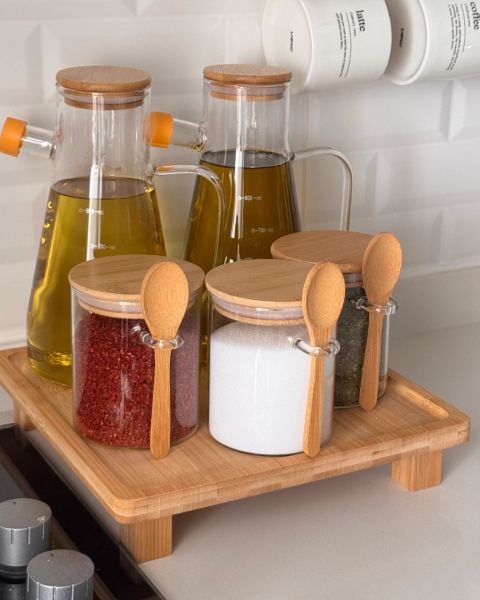 5Lİ KARE STANDLI, OCAK YANI YAĞDANLIK KOMBİN SET NO1