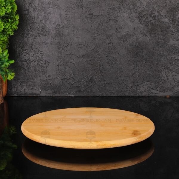 BAMBU 30CM DÖNER MEKANİZMALI PEYNİR TABAĞI (8B86)