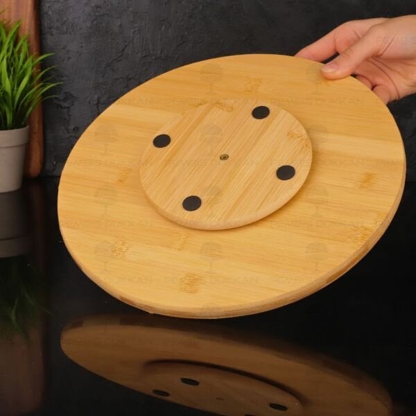 BAMBU 30CM DÖNER MEKANİZMALI PEYNİR TABAĞI (8B86)