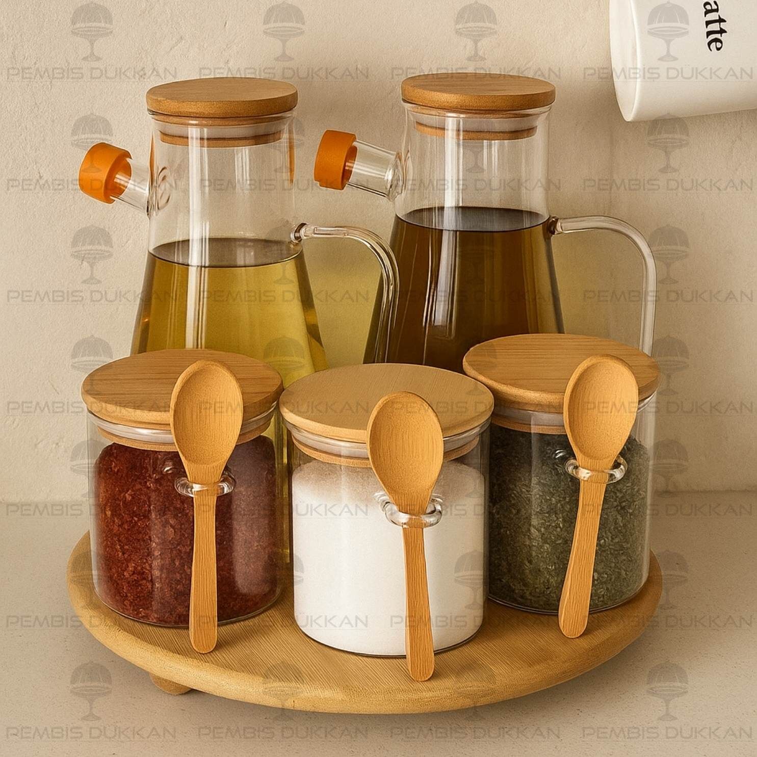 5Lİ YUVARLAK STANDLI, OCAK YANI YAĞDANLIK KOMBİN SET NO1