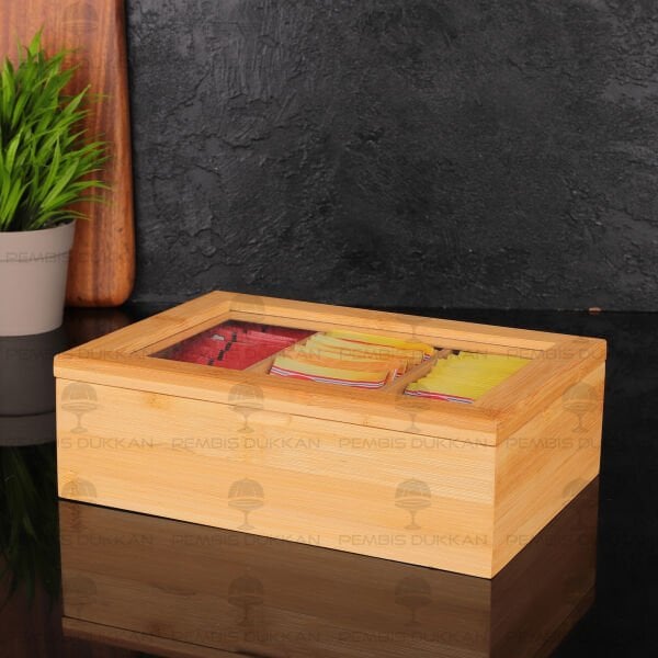 BAMBU 3 BÖLMELİ ORGANİZER & BİTKİ ÇAYI KUTUSU (8B33)