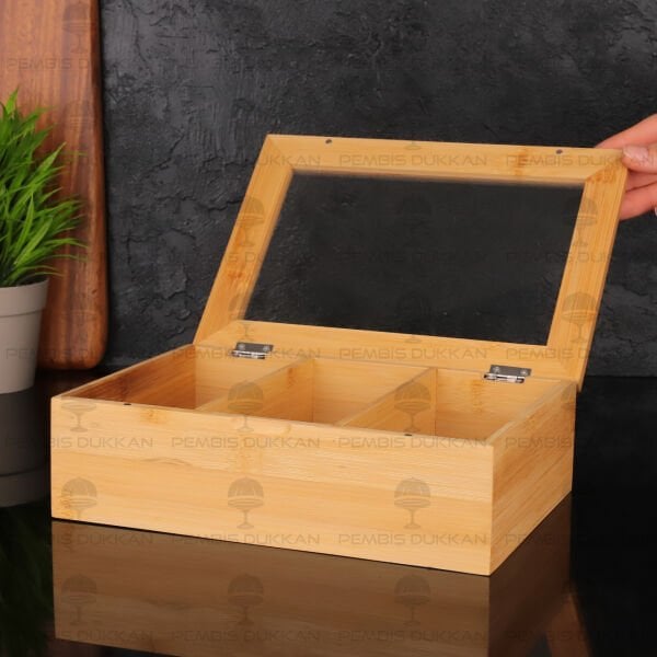 BAMBU 3 BÖLMELİ ORGANİZER & BİTKİ ÇAYI KUTUSU (8B33)