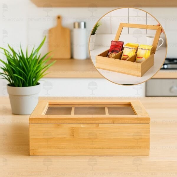 BAMBU 3 BÖLMELİ ORGANİZER & BİTKİ ÇAYI KUTUSU (8B33)