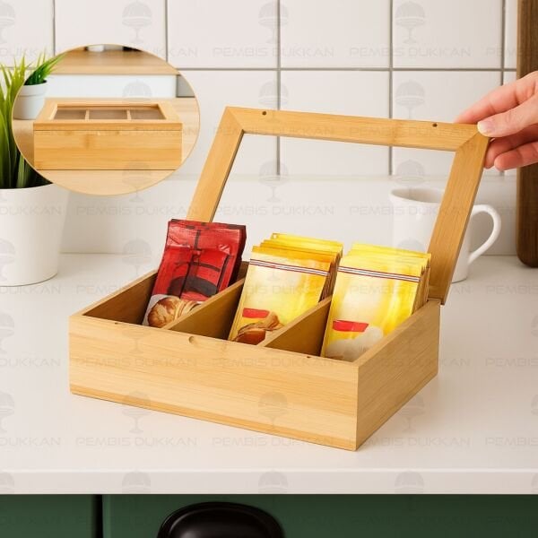 BAMBU 3 BÖLMELİ ORGANİZER & BİTKİ ÇAYI KUTUSU (8B33)