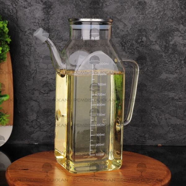 KARE METAL KAPAKLI 1000ML YAĞDANLIK (GLA013)