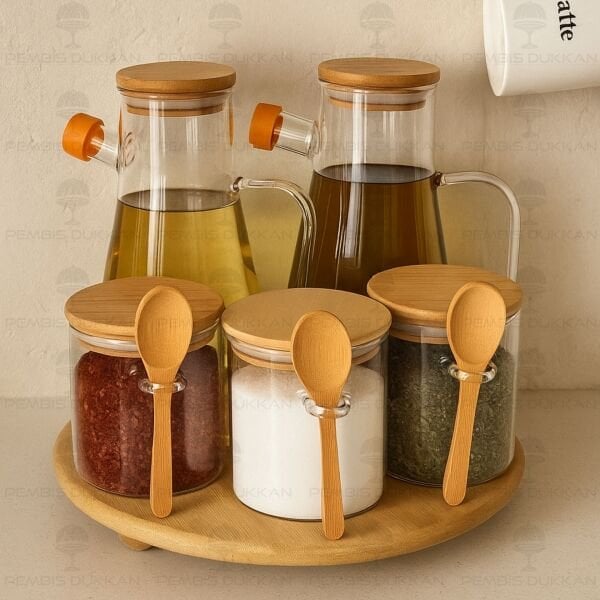 5Lİ YUVARLAK STANDLI, OCAK YANI YAĞDANLIK KOMBİN SET NO1