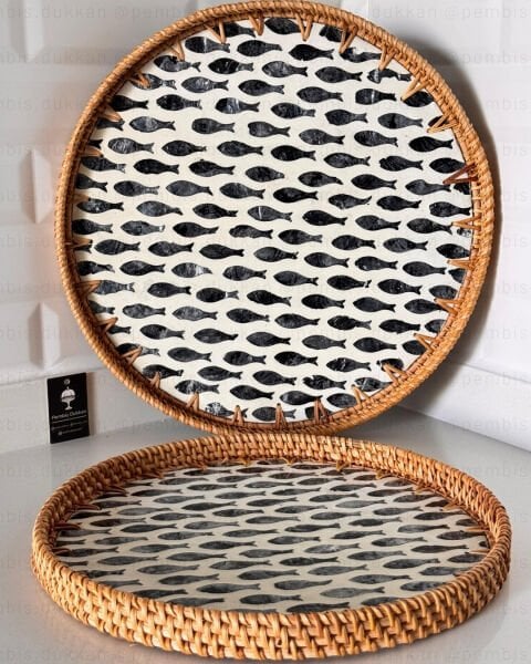 2Lİ SEDEF KULPSUZ YUVARLAK TEPSİ (1359) NO 3