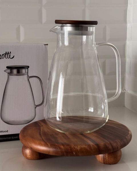 SAVİO WOOD BOROSİLİKAT CAM 2200 ML SÜRAHİ (16468)