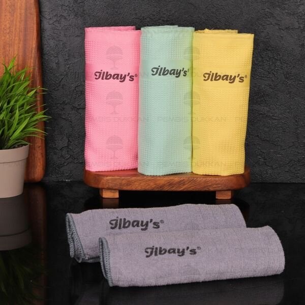İLBAYS 5Lİ MİKROFİBER BEZ (PEMBE-YEŞİL-SARI-GRİ)